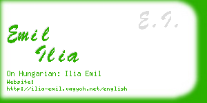 emil ilia business card